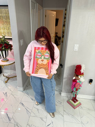 Cheetah Sleigh Queen Sweatshirt - Boutique Bella BellaSweatshirt