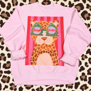 Cheetah Sleigh Queen Sweatshirt - Boutique Bella BellaSweatshirt