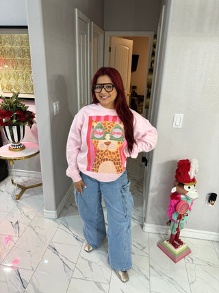 Cheetah Sleigh Queen Sweatshirt - Boutique Bella BellaSweatshirt