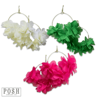 Chiffon flower earring, last call - Boutique Bella BellaEarrings