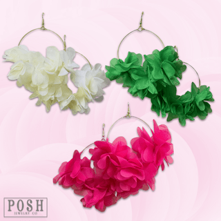 Chiffon flower earring, last call - Boutique Bella BellaEarrings
