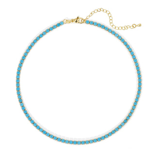 Chloe Tennis Choker - Turquoise - Boutique Bella BellaNecklace