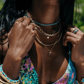 Chloe Tennis Choker - Turquoise - Boutique Bella BellaNecklace