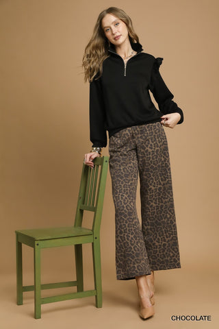 Choco Leopard Denim Jeans - Boutique Bella Bellapants