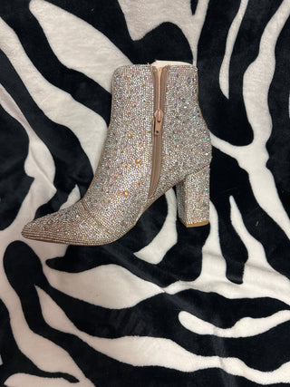 Christine Silver Bling Booties - Boutique Bella Bella