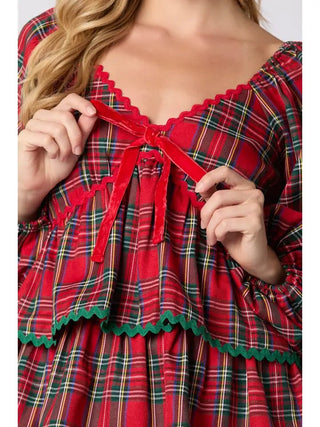 Christmas Plaid Long Sleeve Dress - Boutique Bella BellaDress