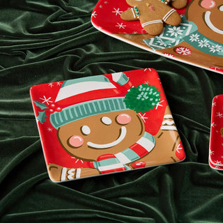 Christmas Whimsy Gingerbread Dessert Plates 8.5in - Boutique Bella BellaPlate