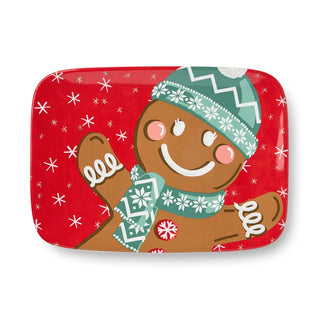Christmas Whimsy Gingerbread Rectangular Platter 14in X 10in - Boutique Bella BellaPlater