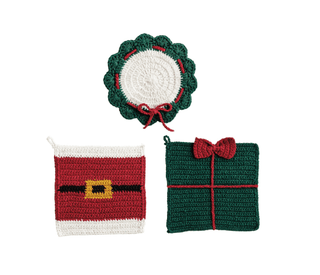 Christmas Wreath Crochet Trivet - Boutique Bella BellaChristmas Decor