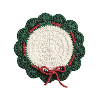 Christmas Wreath Crochet Trivet - Boutique Bella BellaChristmas Decor