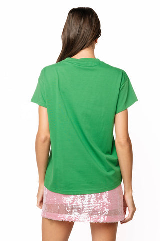 QOS Green Mahjong Tile Christmas Tree Tee