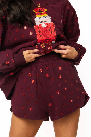 QOS Red Polka Dot QOS Sparkle Logo Short