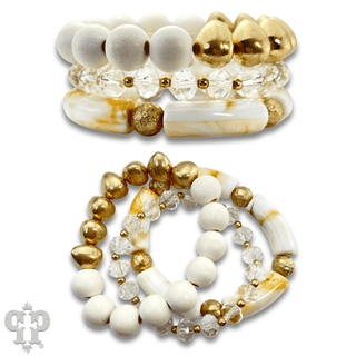 Chunky bead and gold mix bracelet set - Boutique Bella BellaBracelets