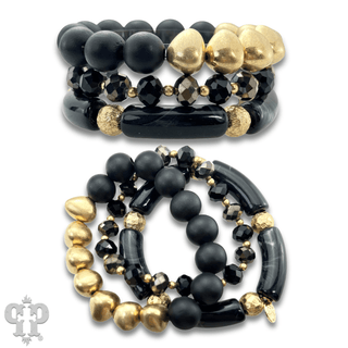 Chunky bead and gold mix bracelet set - Boutique Bella BellaBracelets