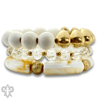Chunky bead and gold mix bracelet set - Boutique Bella BellaBracelets