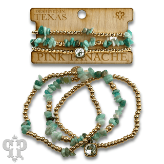 Chunky stone chip bracelet with Austrian crystal - Boutique Bella BellaBracelets