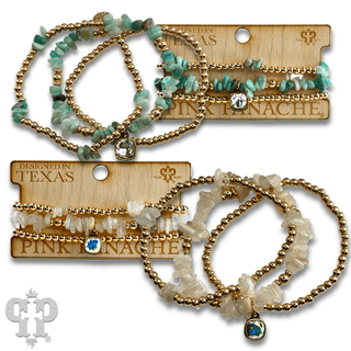 Chunky stone chip bracelet with Austrian crystal - Boutique Bella BellaBracelets