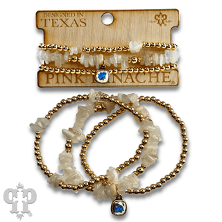 Chunky stone chip bracelet with Austrian crystal - Boutique Bella BellaBracelets