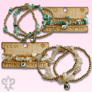 Chunky stone chip bracelet with Austrian crystal - Boutique Bella BellaBracelets