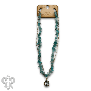 Chunky stone chip necklace with Austrian crystal - Boutique Bella BellaNecklaces