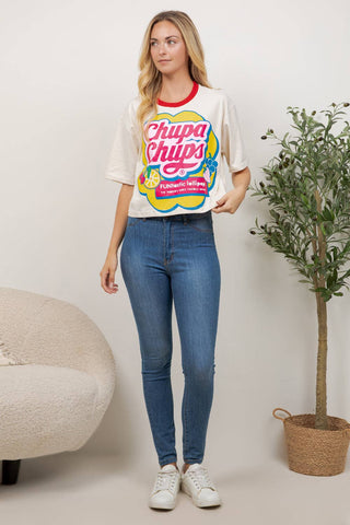 Chupa Chups Print Cotton Crop Top - Boutique Bella BellaT-Shirt