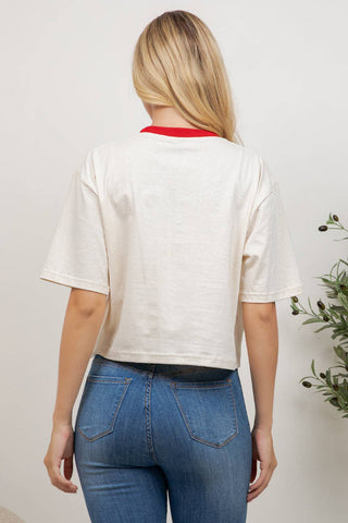 Chupa Chups Print Cotton Crop Top - Boutique Bella BellaT-Shirt