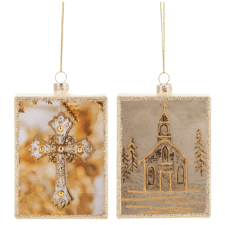 Church & Cross Block Ornament - Boutique Bella BellaChristmas Ornament