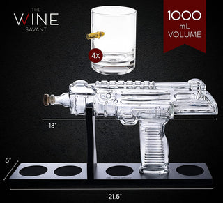 Uzi Whiskey Decanter Premium Barware Gift Elegant Drinkware Collection