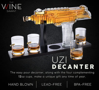 Uzi Whiskey Decanter Premium Barware Gift Elegant Drinkware Collection