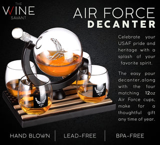 Airforce Whisky Decanter Premium Barware Gift Elegant Drinkware Collection