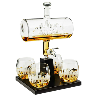 Dallas City Skyline Whiskey Decanter Premium Barware Gift Elegant Drinkware Collection