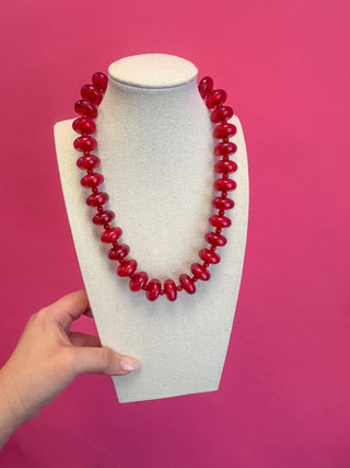 Circle Bauble Ball Necklace - Maroon - Boutique Bella BellaNecklaces