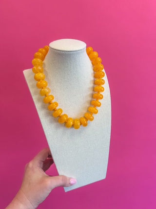 Circle Bauble Ball Necklace - Orange - Boutique Bella BellaNecklaces