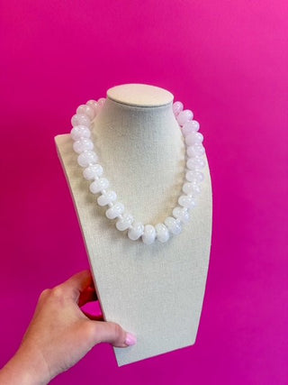 Circle Bauble Ball Necklace - White - Boutique Bella BellaNecklaces