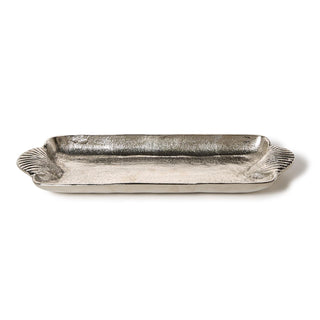 Clam Shell Handle Silver Serving Tray - Boutique Bella BellaTray
