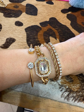 Clear Gem Stack Bracelets - Boutique Bella BellaBracelets