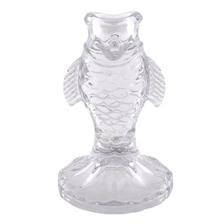 Clear Glass Fish Taper Candleholder - Boutique Bella BellaCandle Holder