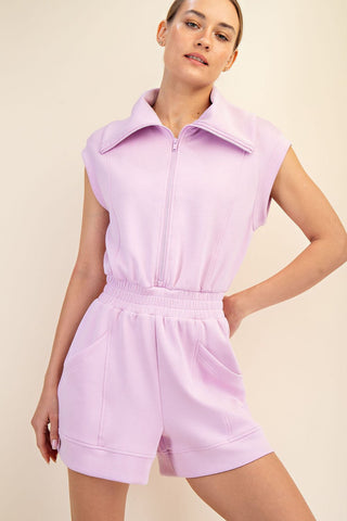 Cloud Soft Zip Romper - Lavender - Boutique Bella BellaRomper