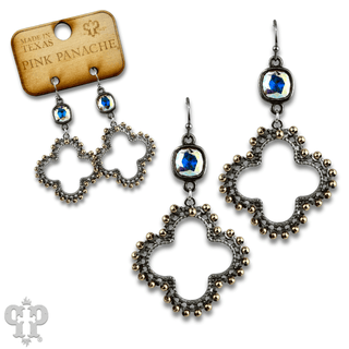Clover cross earring with Austrian crystal - Boutique Bella BellaEarrings