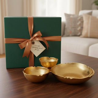 Cluster of 3 Bowls – Modern Luxury Aluminum Decorative - Boutique Bella BellaDecorative Bowl