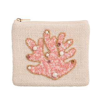 Coastal Beaded Case - Peach Coral - Boutique Bella BellaCoin Purse