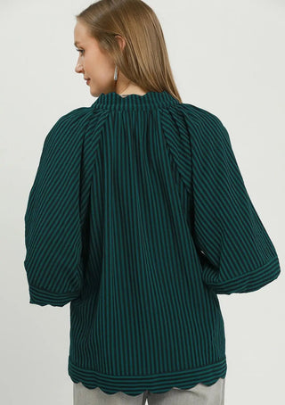Coastal Escape Seersucker Blouse - Boutique Bella BellaBlouse
