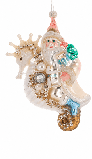 Coastal Santa Glass Ornament - Assortment - Boutique Bella BellaChristmas Ornament