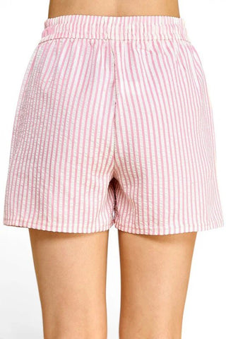 Coastal Sunset Relaxed Stripe Shorts - Boutique Bella BellaShorts