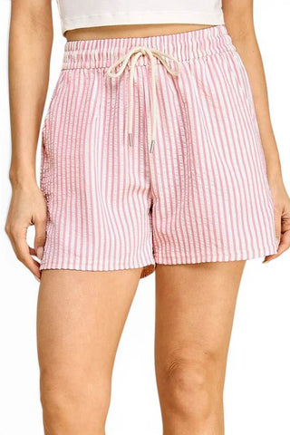 Coastal Sunset Relaxed Stripe Shorts - Boutique Bella BellaShorts