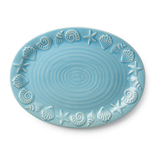 Coastline Blue Oval Platter 16" X 12" - Boutique Bella BellaServing Platter