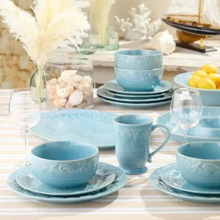 Coastline Blue Oval Platter 16" X 12" - Boutique Bella BellaServing Platter