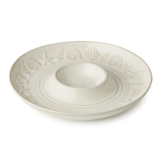 Coastline Cream Chip & Dip, 13.5" - Boutique Bella BellaServing Platter