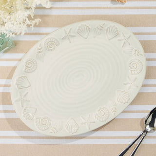 Coastline Cream Oval Platter 16" X 12" - Boutique Bella BellaServing Platter