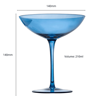 Cobalt Blue Colored Champagne Coupe Glasses 12OZ Set Of 6 By Toasting Glasses Weddin - Boutique Bella Bella